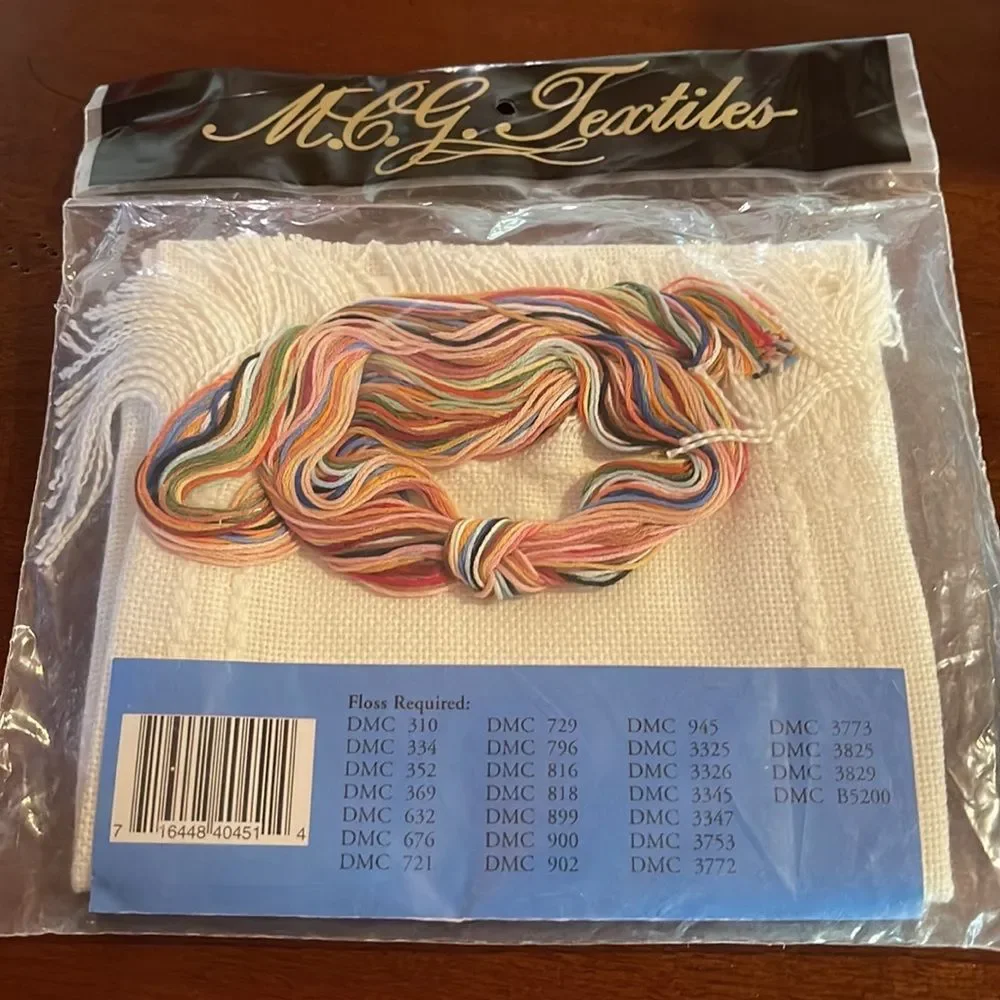 M.C.G. Textiles Easy Cross Stitch Teddy Bear Bell Pull Kit NEW unopened …